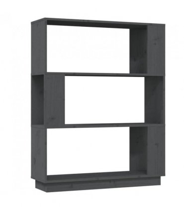 vidaXL Book Cabinet/Room Divider Grey 80x25x101 cm Solid Wood Pine