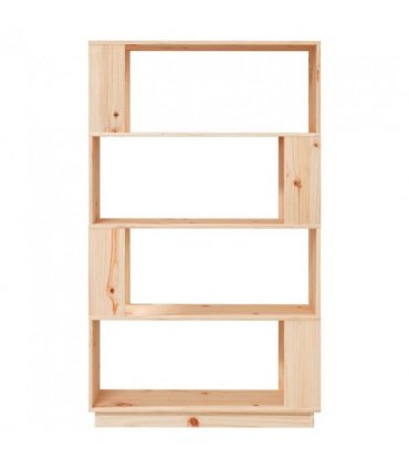 vidaXL Book Cabinet/Room Divider 80x25x132 cm Solid Wood Pine — Colour: natural