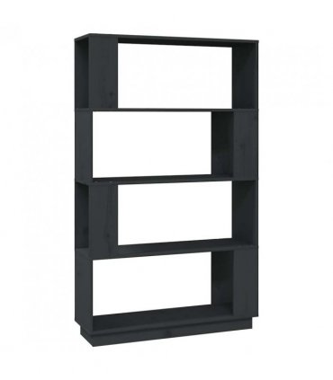 vidaXL Book Cabinet/Room Divider Grey 80x25x132 cm Solid Wood Pine