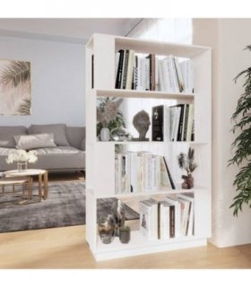 vidaXL Book Cabinet/Room Divider White 80x25x132 cm Solid Wood Pine
