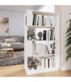 vidaXL Book Cabinet/Room Divider White 80x25x132 cm Solid Wood Pine