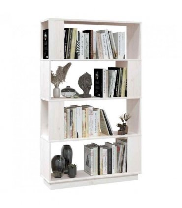 vidaXL Book Cabinet/Room Divider White 80x25x132 cm Solid Wood Pine