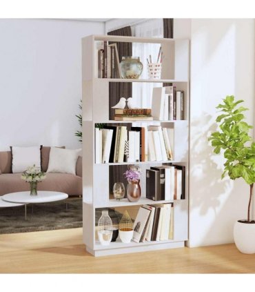 vidaXL Book Cabinet/Room Divider White 80x25x163.5 cm Solid Wood Pine