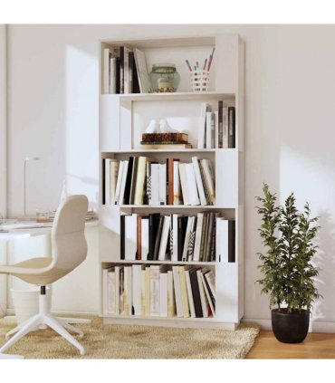 vidaXL Book Cabinet/Room Divider White 80x25x163.5 cm Solid Wood Pine