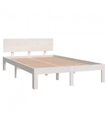 vidaXL Bed Frame | White | Solid pine wood, plywood slats | 120x200 cm | Tough — Size: 120 x 200 cm