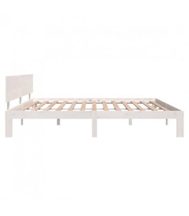 vidaXL Bed Frame without Mattress White Solid Wood Pine 200x200cm — Size: 200 x 200 cm