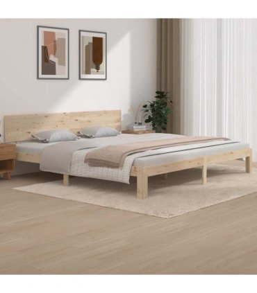 vidaXL Bed Frame without Mattress Solid Wood Pine 200x200cm — Size: 200 x 200 cm