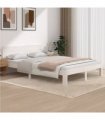 vidaXL Bed Frame without Mattress White Solid Wood Pine 140x200cm — Size: 140 x 200 cm