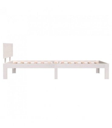 vidaXL Bed Frame without Mattress White Solid Wood Pine 100x200cm — Size: 100 x 200 cm