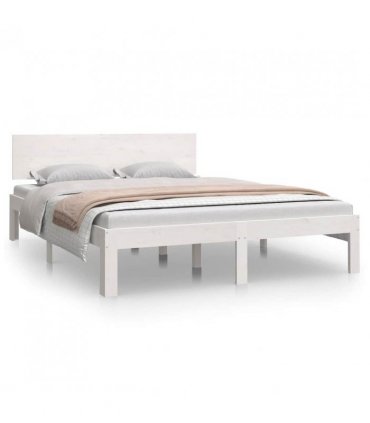 vidaXL Bed Frame without Mattress White 150x200cm King Size — Size: 150 x 200 cm