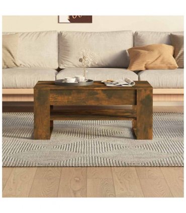 vidaXL Coffee Table Smoked Oak 102x55x45 cm Engineered Wood