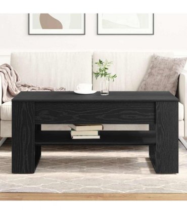 vidaXL Coffee Table Black Oak 102 x 55 x 45 cm Engineered Wood