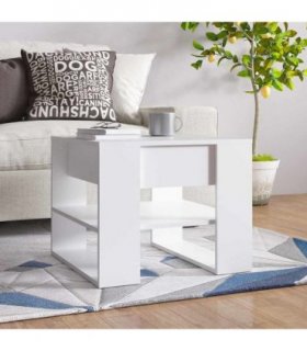 vidaXL Coffee Table White 55.5x55x45 cm Engineered Wood
