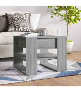 vidaXL Coffee Table Grey Sonoma 55.5x55x45 cm Engineered Wood