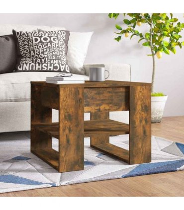 vidaXL Coffee Table Smoked Oak 55.5x55x45 cm Engineered Wood