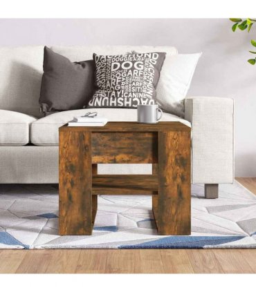 vidaXL Coffee Table Smoked Oak 55.5x55x45 cm Engineered Wood