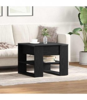 vidaXL Coffee Table Black Oak 55.5 x 55 x 45 cm Engineered Wood