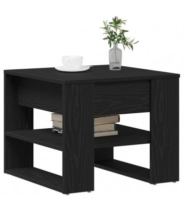 vidaXL Coffee Table Black Oak 55.5 x 55 x 45 cm Engineered Wood