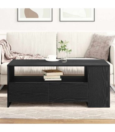 vidaXL Coffee Table Black Oak 102 x 55 x 43.5 cm Engineered Wood
