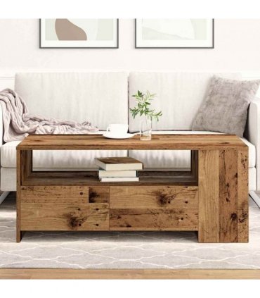 vidaXL Coffee Table Old Wood 102 x 55 x 43.5 cm Engineered Wood