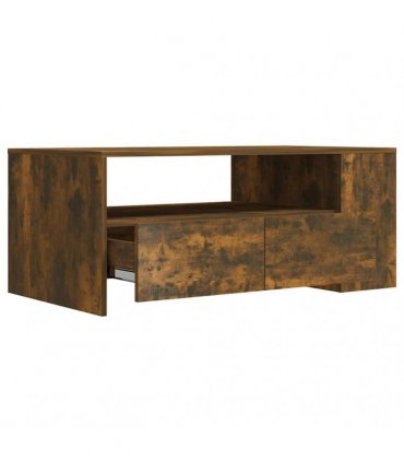 vidaXL Coffee Table Smoked Oak 102x55x42 cm Engineered Wood