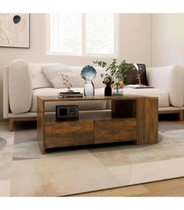 vidaXL Coffee Table Smoked Oak 102x55x42 cm Engineered Wood