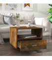 vidaXL Coffee Table Smoked Oak 55x55x40 cm Engineered Wood