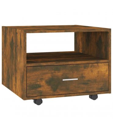 vidaXL Coffee Table Smoked Oak 55x55x40 cm Engineered Wood