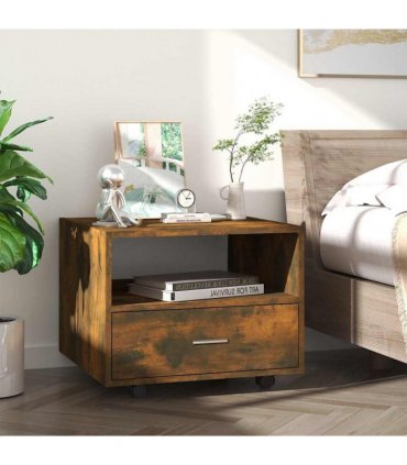 vidaXL Coffee Table Smoked Oak 55x55x40 cm Engineered Wood