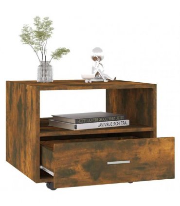 vidaXL Coffee Table Smoked Oak 55x55x40 cm Engineered Wood