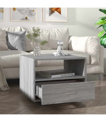 vidaXL Coffee Table Grey Sonoma 55x55x40 cm Engineered Wood