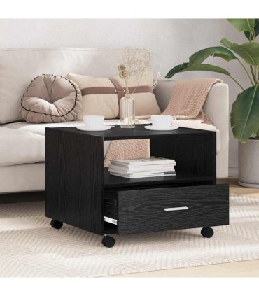 vidaXL Coffee Table Black Oak 55 x 55 x 45cm Engineered Wood