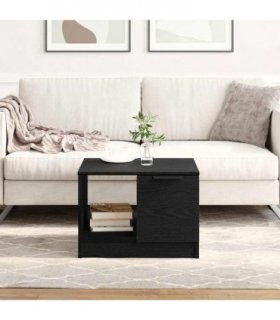 vidaXL Coffee Table Black oak 50 x 50 x 36 cm Engineered wood