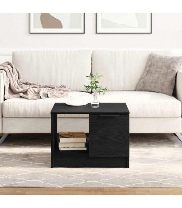 vidaXL Coffee Table Black oak 50 x 50 x 36 cm Engineered wood