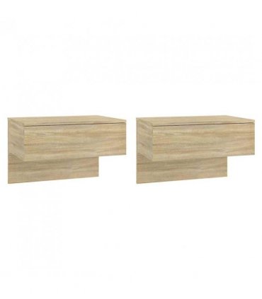 vidaXL Wall-mounted Bedside Cabinets 2 pcs Sonoma Oak
