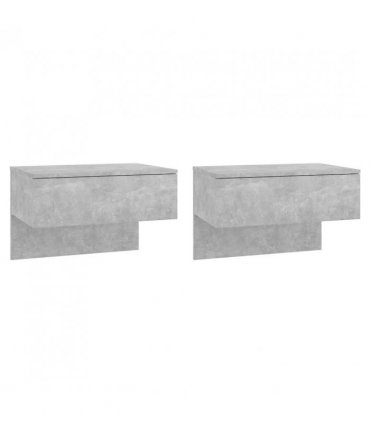 vidaXL Wall-mounted Bedside Cabinets 2 pcs Concrete Grey