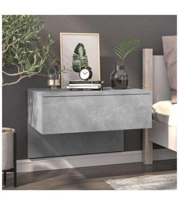 vidaXL Wall-mounted Bedside Cabinets 2 pcs Concrete Grey