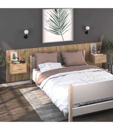 vidaXL Wall-mounted Bedside Cabinets 2 pcs Sonoma Oak — V0672029662