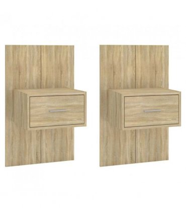 vidaXL Wall-mounted Bedside Cabinets 2 pcs Sonoma Oak — V0672029662