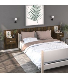 vidaXL Wall-mounted Bedside Cabinets 2 pcs Smoked Oak