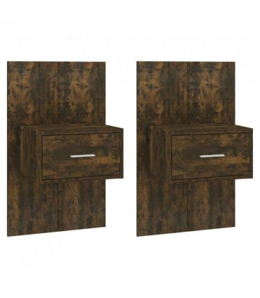vidaXL Wall-mounted Bedside Cabinets 2 pcs Smoked Oak