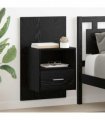 vidaXL Bedside Cabinet with Drawer 2 pcs Black Oak 50 x 32.5 x 80cm