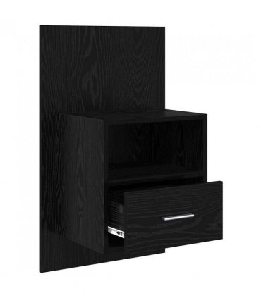 vidaXL Bedside Cabinet with Drawer 2 pcs Black Oak 50 x 32.5 x 80cm