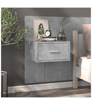 vidaXL Wall-mounted Bedside Cabinets 2 pcs Concrete Grey — V0672029676