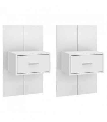 vidaXL Wall-mounted Bedside Cabinets 2 pcs White