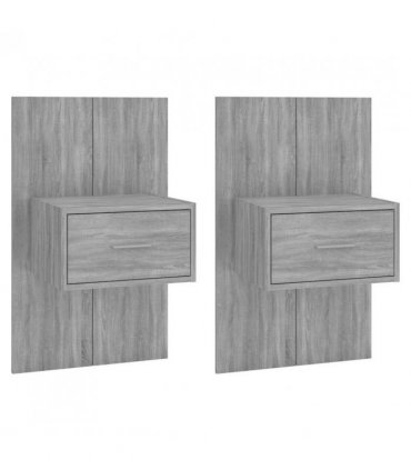 vidaXL Wall-mounted Bedside Cabinets 2 pcs Grey Sonoma