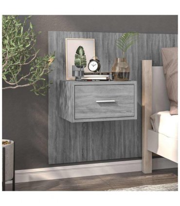 vidaXL Wall-mounted Bedside Cabinets 2 pcs Grey Sonoma
