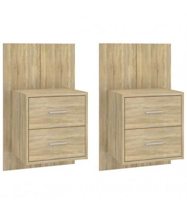 vidaXL Wall-mounted Bedside Cabinets 2 pcs Sonoma Oak — V0672029683