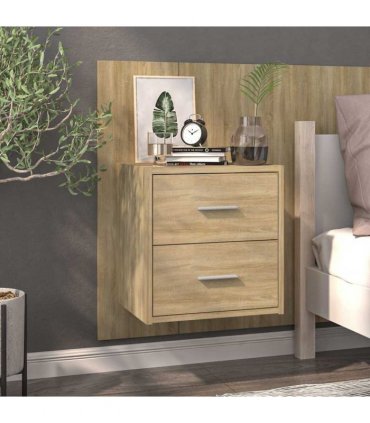 vidaXL Wall-mounted Bedside Cabinets 2 pcs Sonoma Oak — V0672029683