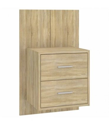 vidaXL Wall-mounted Bedside Cabinets 2 pcs Sonoma Oak — V0672029683